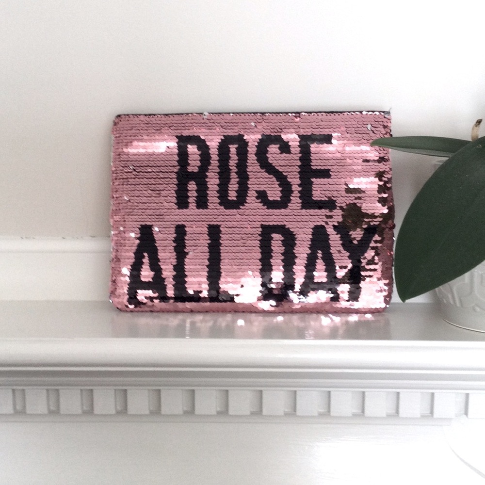 Nordstrom Rack Rose All Day Sequined Clutch Pink